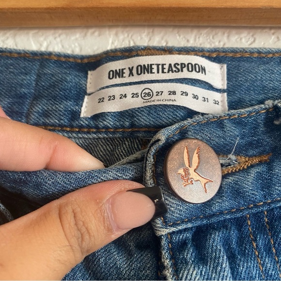 One Teaspoon  Mini High Waist Denim Skirts - Picture 4 of 9